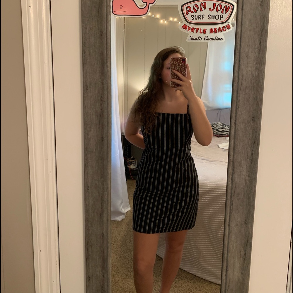 hollister black & white striped dress